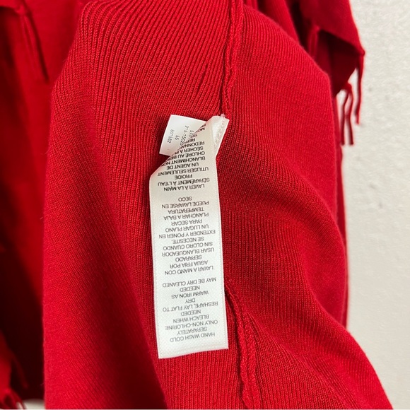 Chicos Womens Size 2‎ Large Red Knit Sleeveless Open Front Cardigan Sweater - Picture 8 of 13